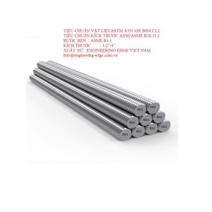 Stud bolt A193 Gr B8M Plain - Hình ảnh 1